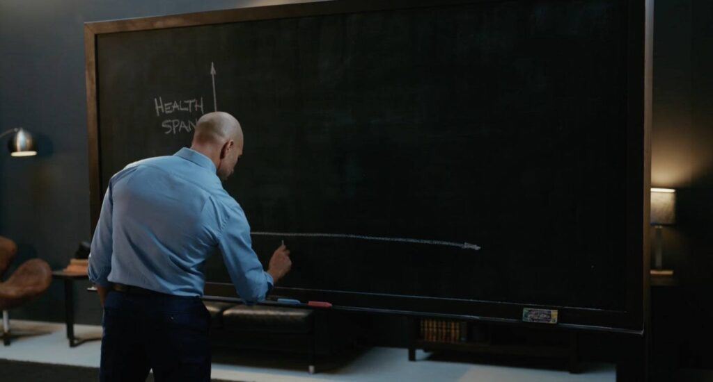 Peter Attia at blackboard