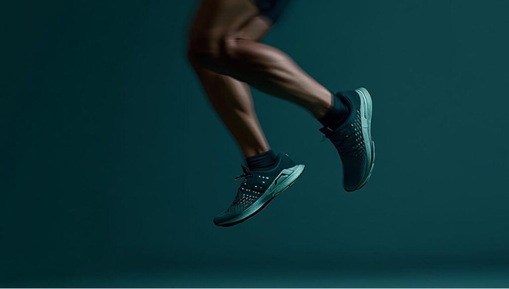 Legs of a man jumping